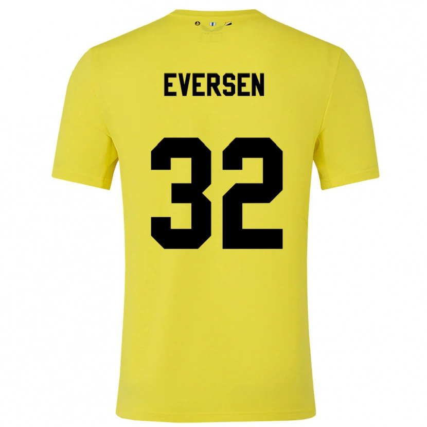 Danxen Dzieci Justin Eversen #32 Żółty Czarny Koszulka Bramkarska 2025/26