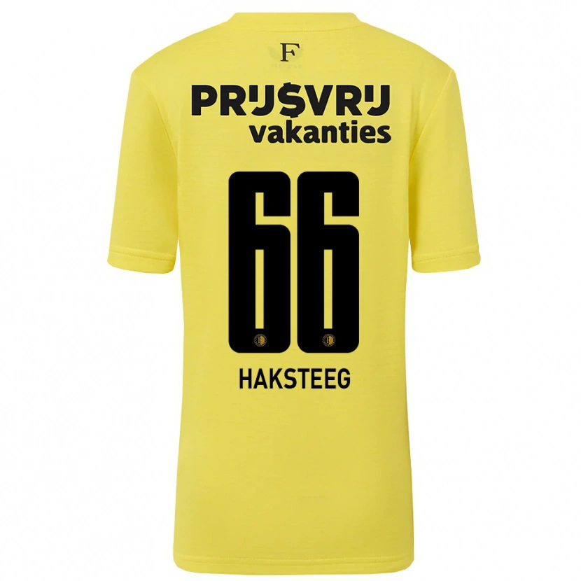 Danxen Dzieci Tim Haksteeg #66 Żółty Czarny Koszulka Bramkarska 2025/26