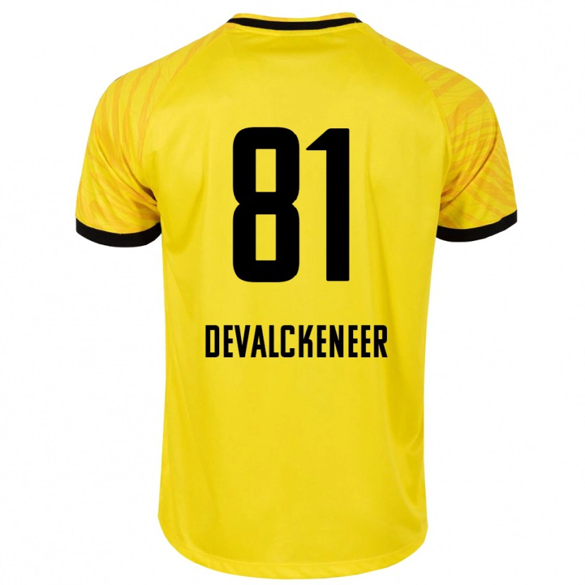 Danxen Dzieci Niels Devalckeneer #81 Żółty Czarny Koszulka Bramkarska 2025/26