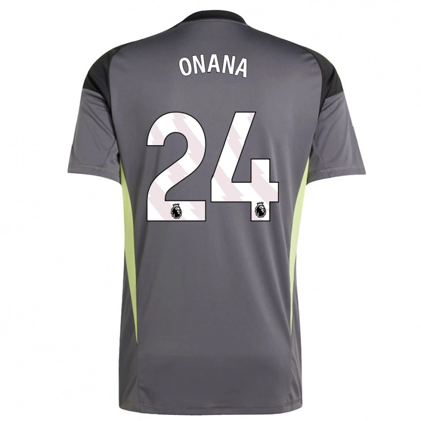 Danxen Dzieci André Onana #24 Ciemnoszary Biały Koszulka Bramkarska 2025/26