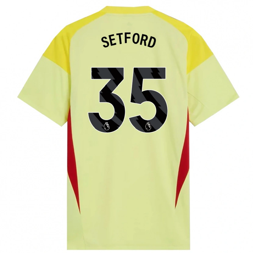 Danxen Dzieci Tommy Setford #35 Żółty Czerwony Czarny Koszulka Bramkarska 2025/26
