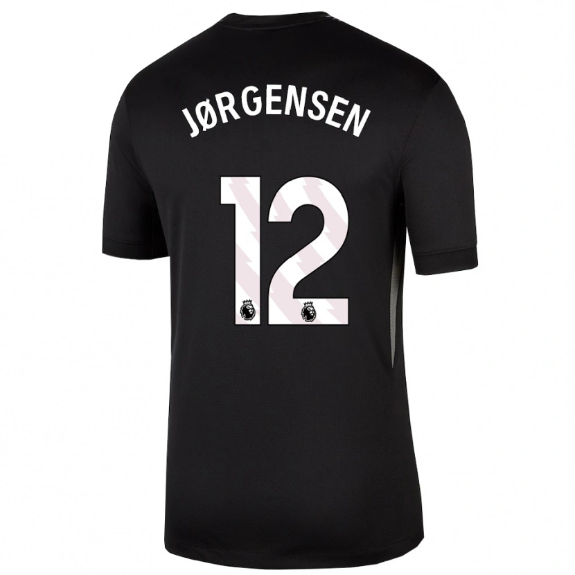 Danxen Dzieci Filip Jørgensen #12 Czarny Biały Koszulka Bramkarska 2025/26