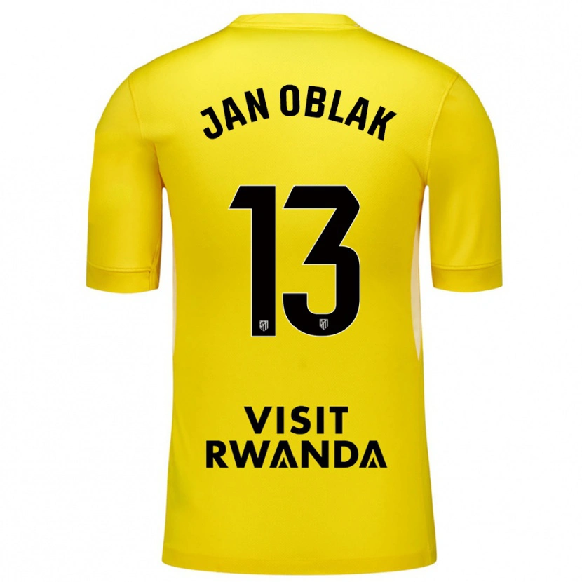 Danxen Dzieci Jan Oblak #13 Żółto Czarny Koszulka Bramkarska 2025/26