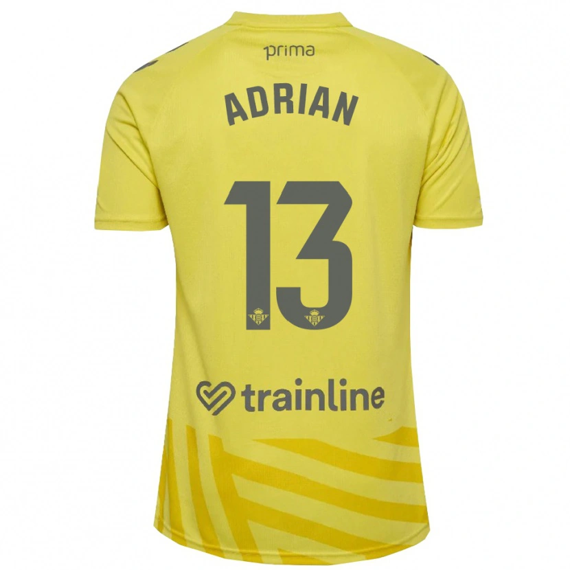 Danxen Dzieci Adrián #13 Żółto Szary Koszulka Bramkarska 2025/26