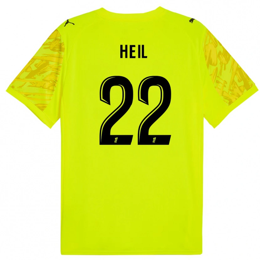 Danxen Dzieci Manon Heil #22 Fluorescencyjnie Zielono Żółty Koszulka Bramkarska 2025/26