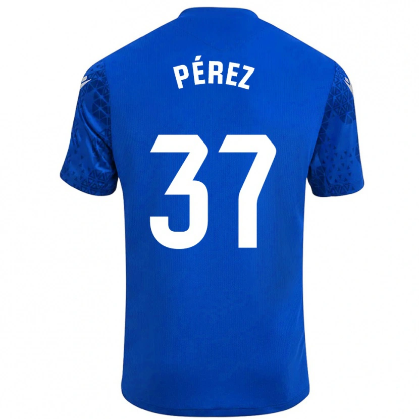 Danxen Dzieci David Pérez #37 Niebiesko Biały Koszulka Bramkarska 2025/26