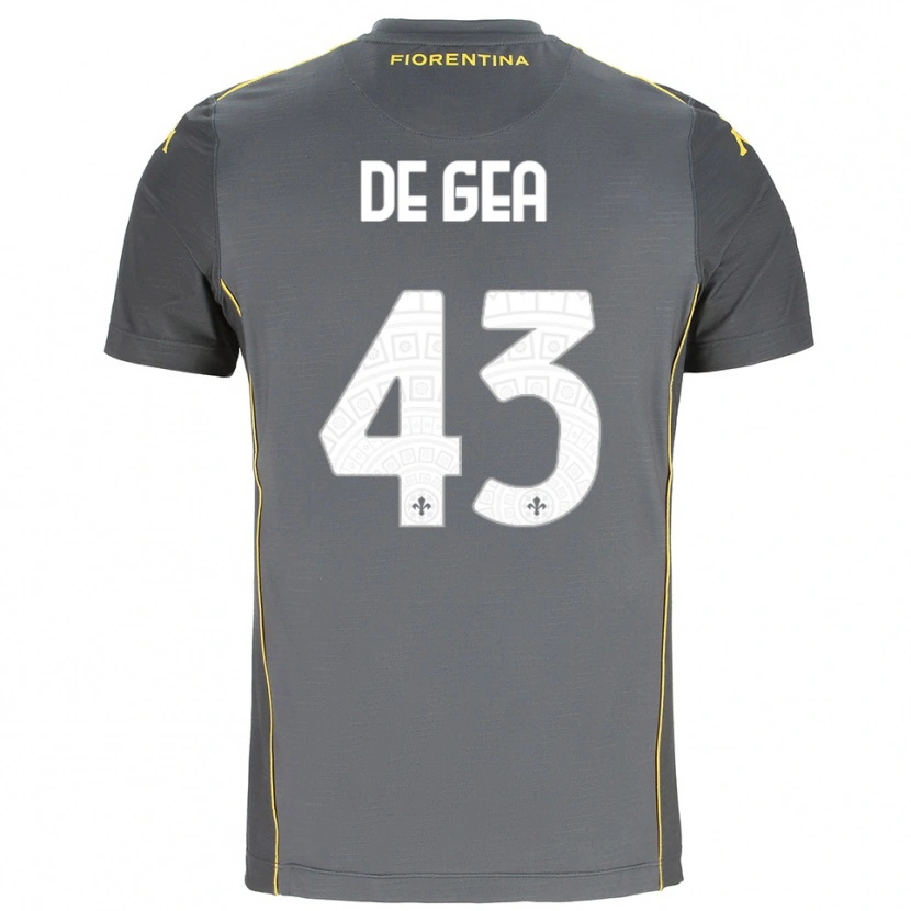Danxen Dzieci David de Gea #43 Ciemnoszary Żółty Koszulka Bramkarska 2025/26