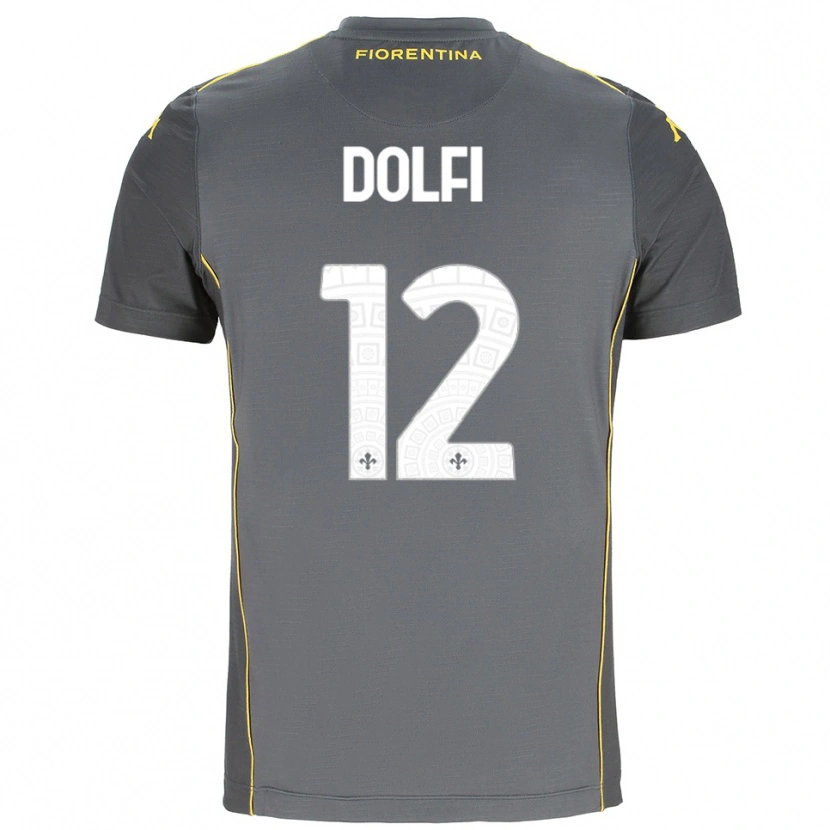 Danxen Dzieci Brando Dolfi #12 Ciemnoszary Żółty Koszulka Bramkarska 2025/26