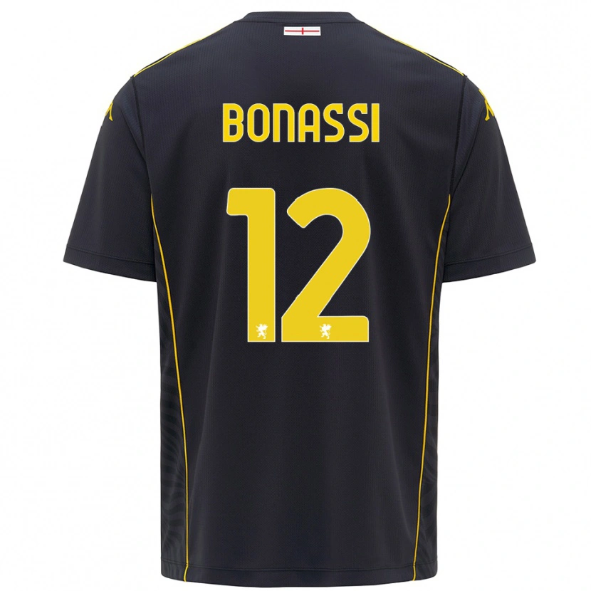 Danxen Dzieci Lorenzo Bonassi #12 Czarny Żółty Koszulka Bramkarska 2025/26
