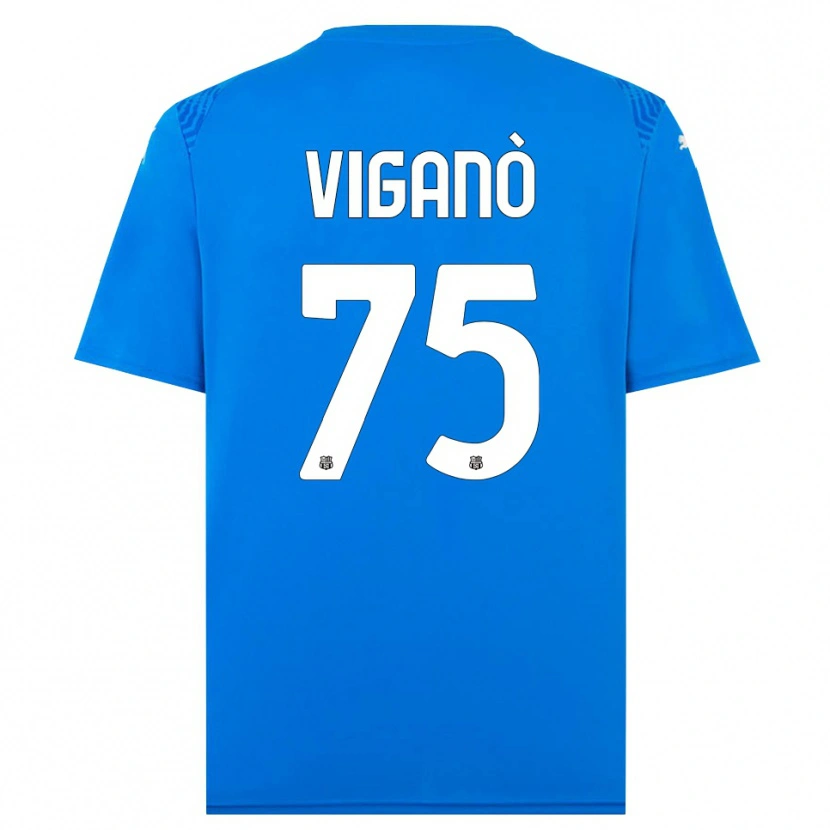 Danxen Dzieci Lorenzo Viganò #75 Niebieski Biały Koszulka Bramkarska 2025/26