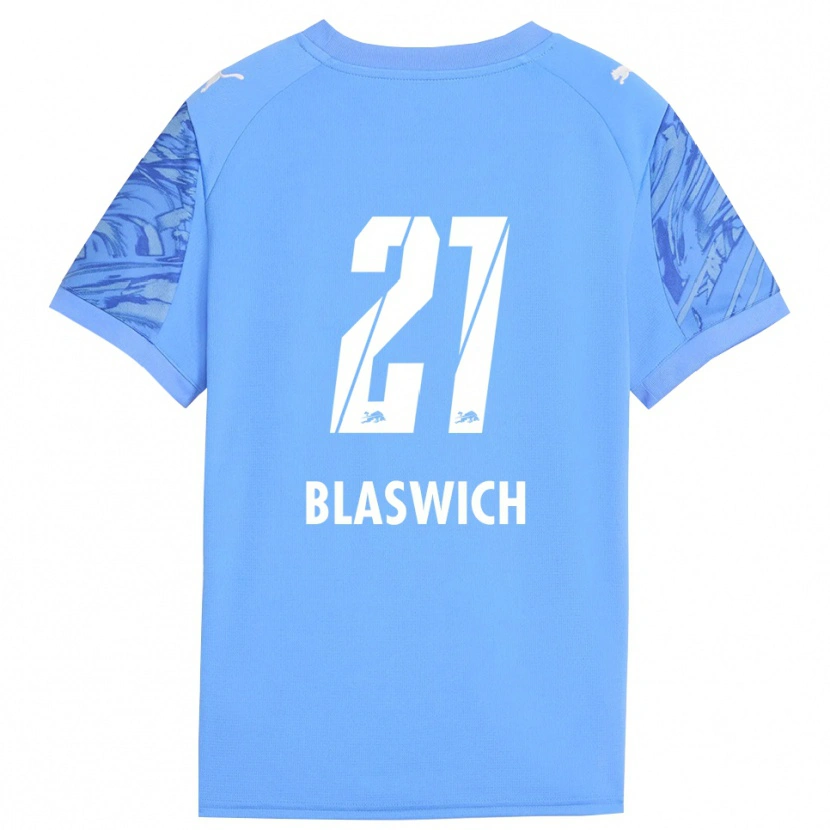 Danxen Dzieci Janis Blaswich #21 Królewski Niebieski Czerwony Koszulka Bramkarska 2025/26