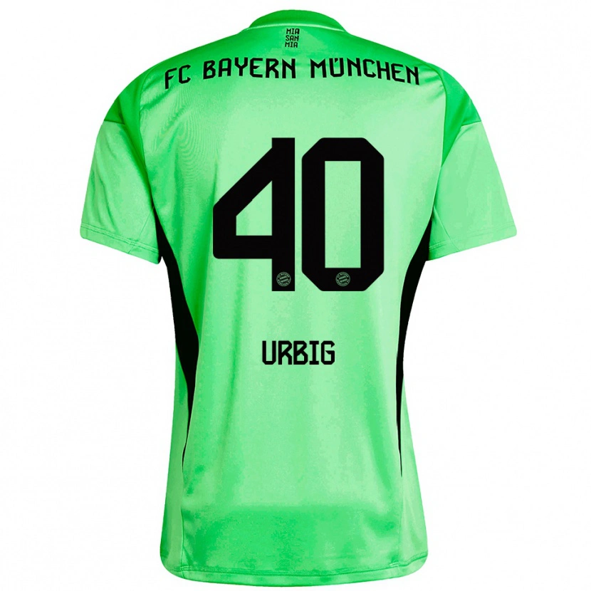Danxen Dzieci Jonas Urbig #40 Średnio Zielony Wiosenny Koszulka Bramkarska 2025/26