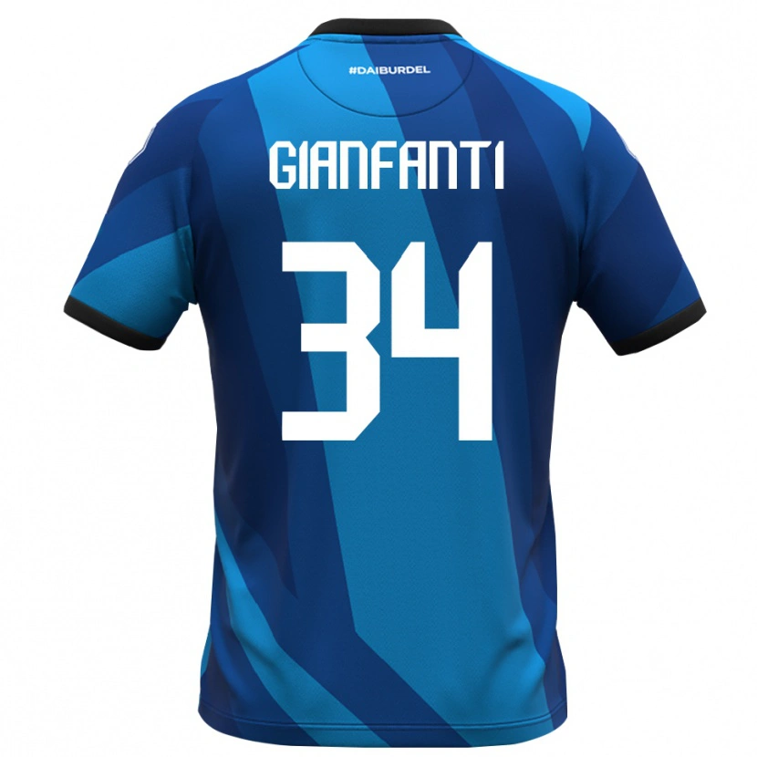 Danxen Dzieci Simone Gianfanti #34 Królewski Niebieski Pomarańczowy Koszulka Bramkarska 2025/26