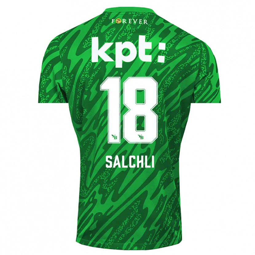 Danxen Dzieci Ruben Salchli #18 Zielony Biały Koszulka Bramkarska 2025/26