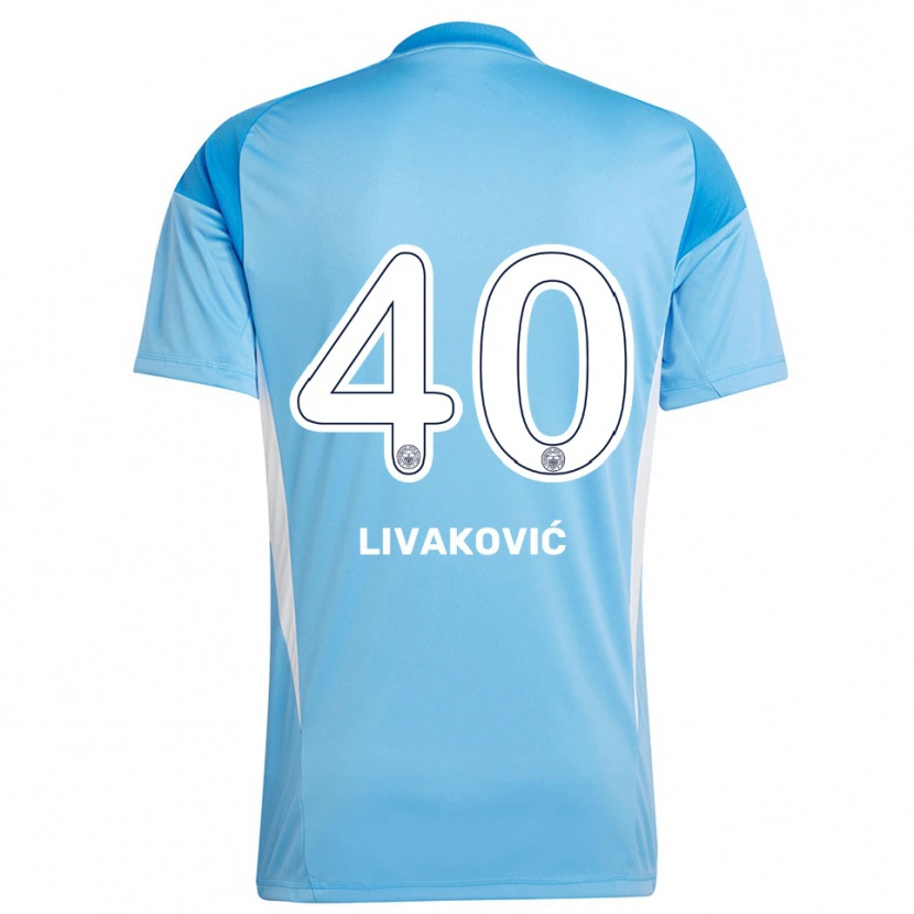 Danxen Dzieci Dominik Livakovic #40 Królewski Niebieski Biały Koszulka Bramkarska 2025/26