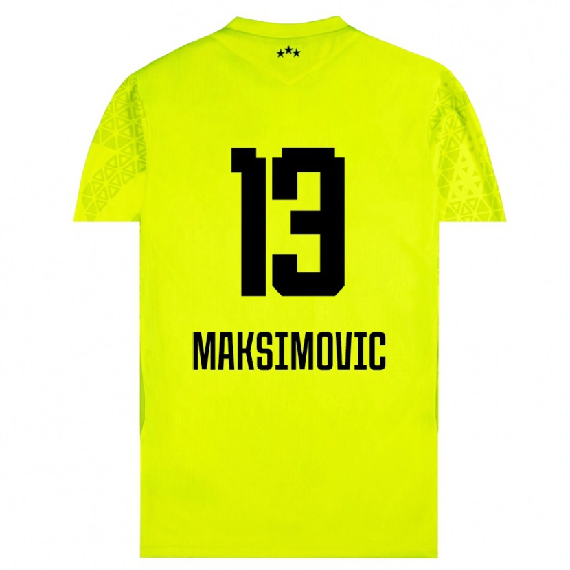 Danxen Dzieci Filip Maksimovic #13 Żółtozielony Czarny Koszulka Bramkarska 2025/26
