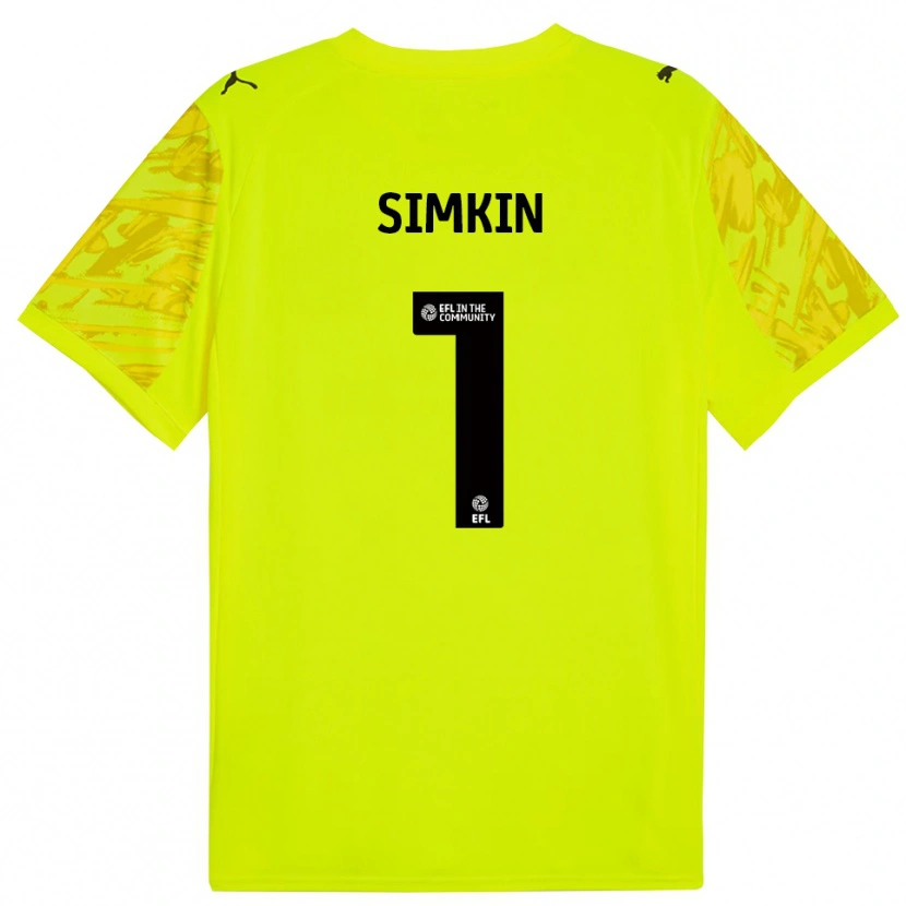 Danxen Dzieci Tommy Simkin #1 Fluorescencyjna Zieleń Koszulka Bramkarska 2025/26