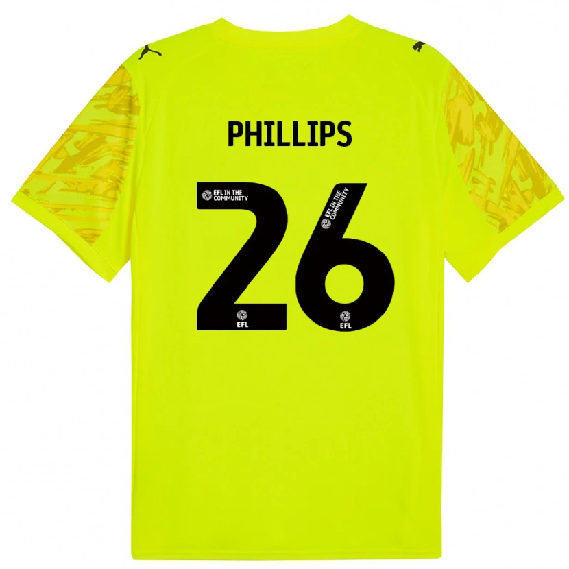 Danxen Dzieci Noah Phillips #26 Fluorescencyjna Zieleń Koszulka Bramkarska 2025/26