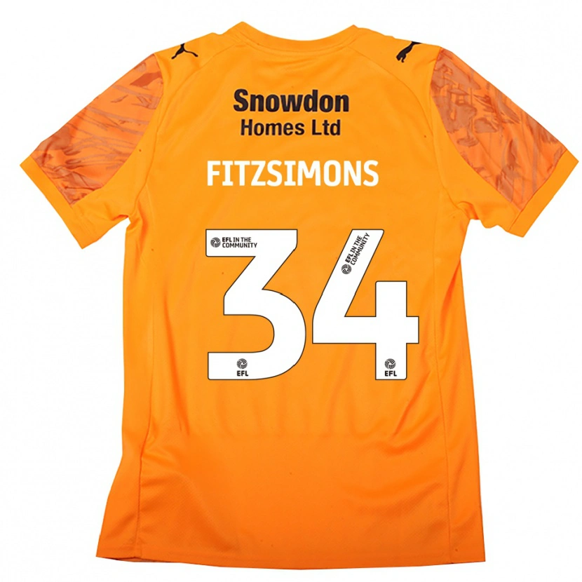 Danxen Dzieci Ross Fitzsimons #34 Czarny Pomarańczowy Koszulka Bramkarska 2025/26