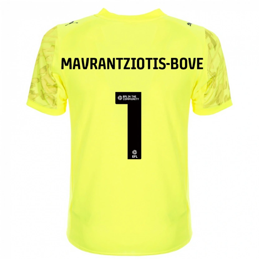 Danxen Dzieci Kane Mavrantziotis-Bove #1 Czarny Żółty Koszulka Bramkarska 2025/26