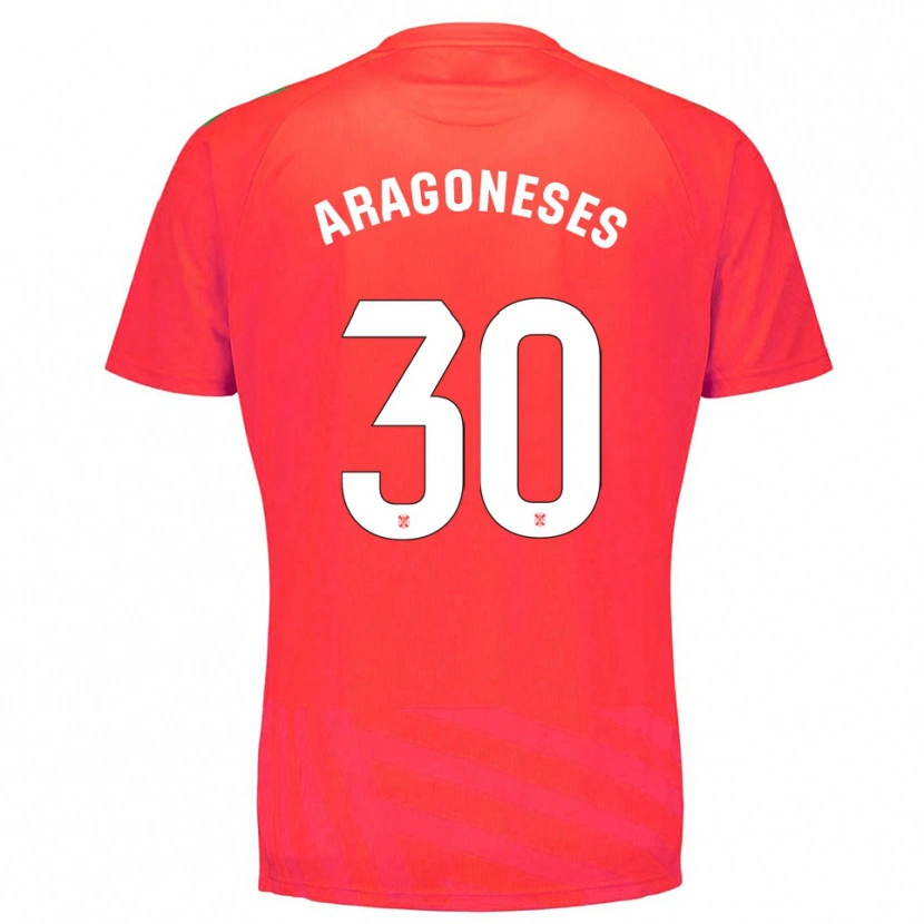 Danxen Dzieci Sergio Aragoneses #30 Czerwony Biały Koszulka Bramkarska 2025/26