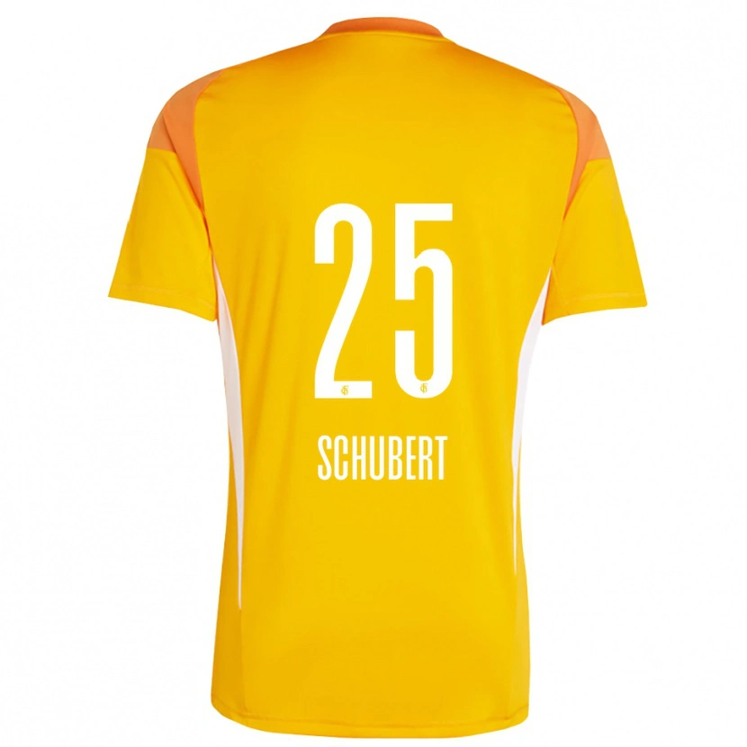 Danxen Dzieci Leonardo Schubert #25 Żółty Pomarańczowy Koszulka Bramkarska 2025/26