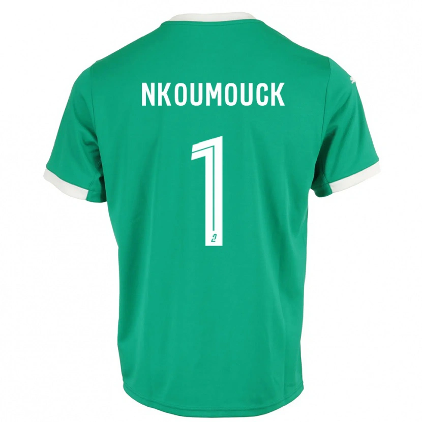 Danxen Dzieci Marc-Anthony Nkoumouck #1 Biało-Zielony Koszulka Bramkarska 2025/26