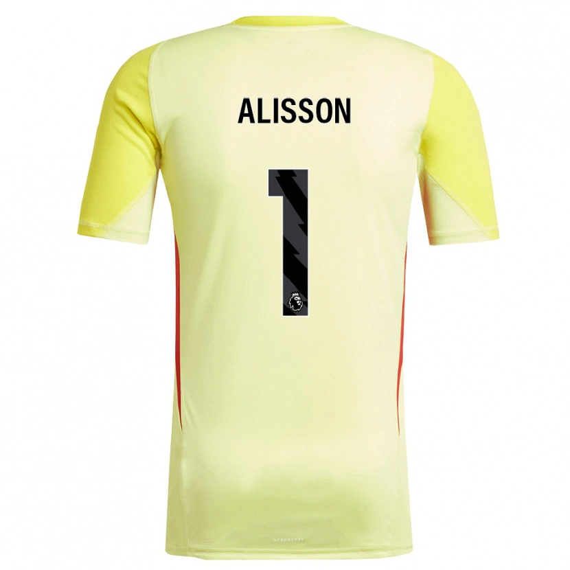 Danxen Dzieci Alisson #1 Żółty Czerwony Koszulka Bramkarska 2025/26