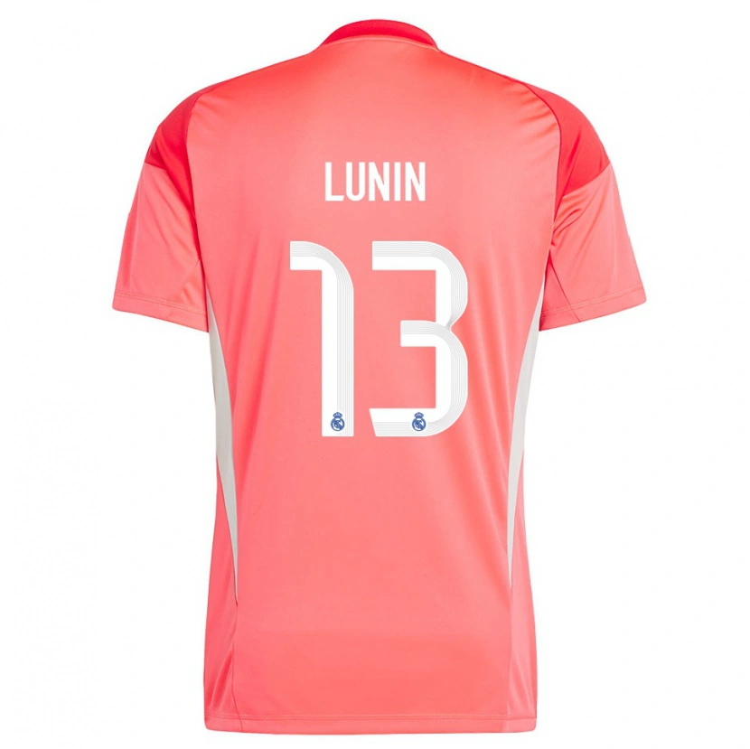 Danxen Dzieci Andriy Lunin #13 Pomarańczowo Czerwony Biały Koszulka Bramkarska 2025/26