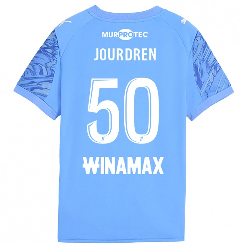 Danxen Dzieci Ilan Jourdren #50 Jasno Niebieski Biały Koszulka Bramkarska 2025/26