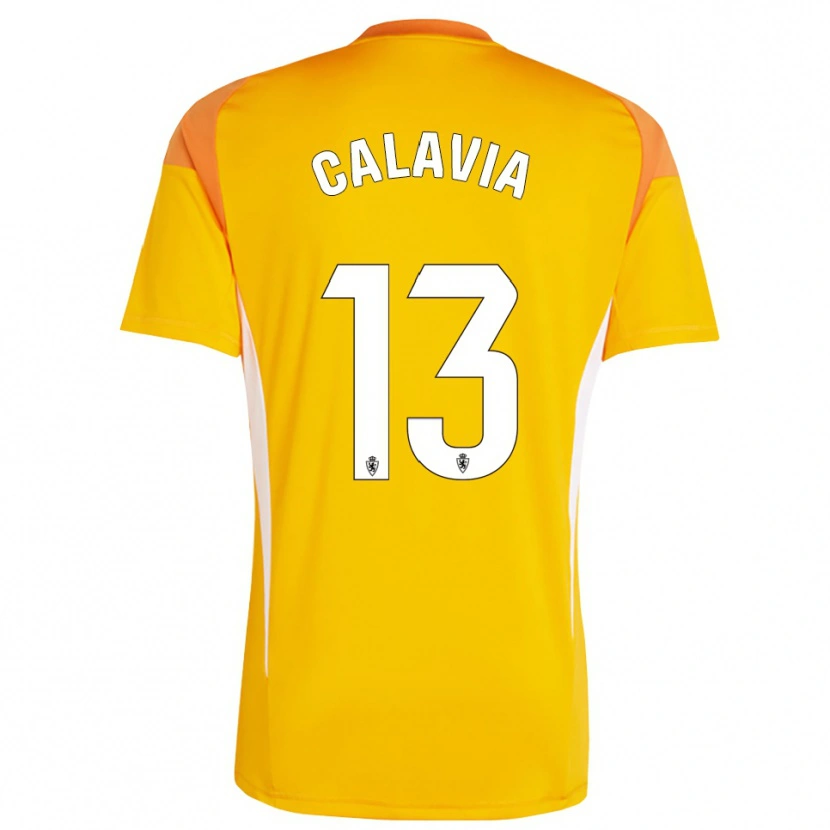 Danxen Dzieci Carlos Calavia #13 Ciemno Pomarańczowo Żółty Koszulka Bramkarska 2025/26