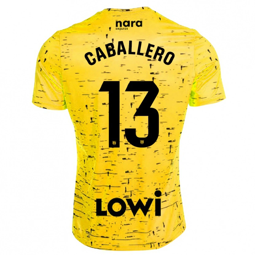 Danxen Dzieci Hugo Caballero #13 Żółto Czarny Koszulka Bramkarska 2025/26