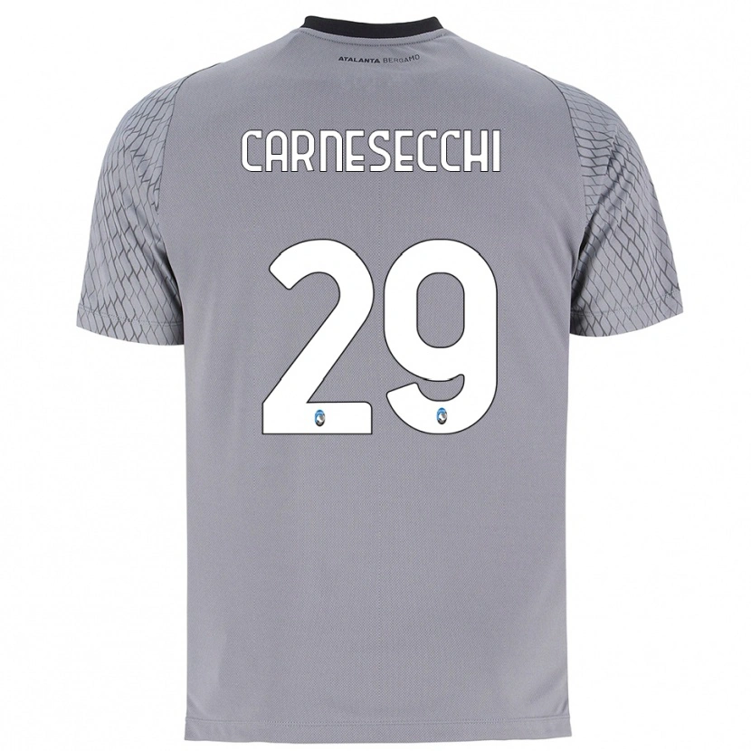 Danxen Dzieci Marco Carnesecchi #29 Szary Niebieski Czerwony Koszulka Bramkarska 2025/26