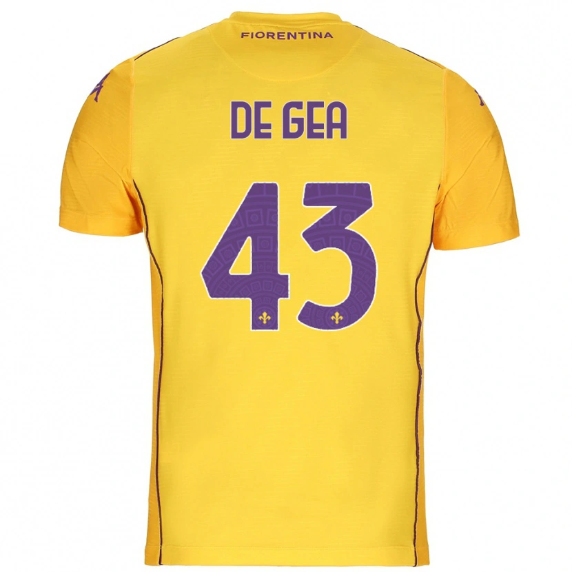 Danxen Dzieci David de Gea #43 Pomarańczowy Żółty Fioletowy Koszulka Bramkarska 2025/26