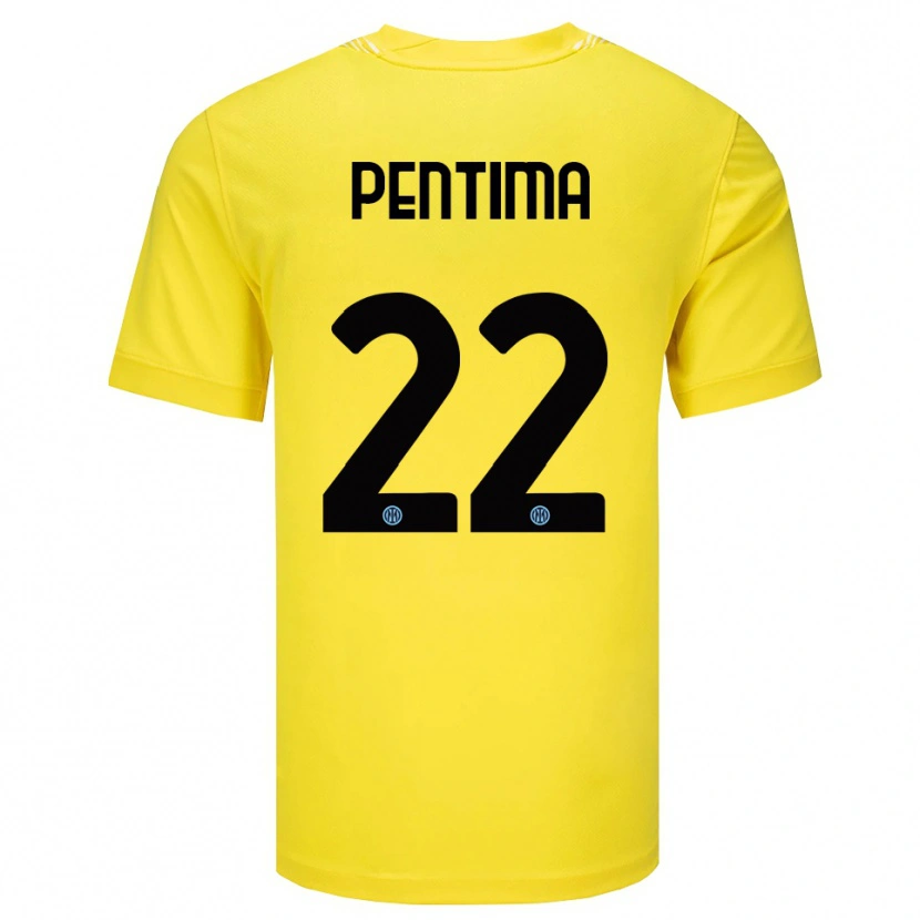 Danxen Dzieci Alessandro Pentima #22 Jasnożółty Czarny Koszulka Bramkarska 2025/26