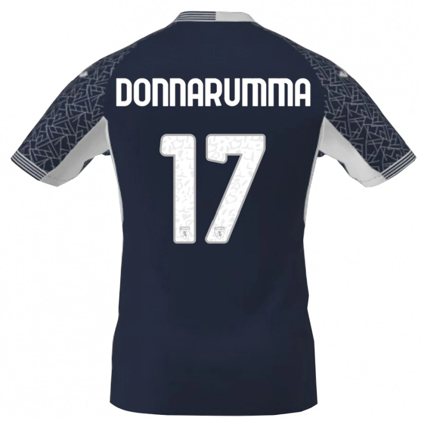 Danxen Dzieci Antonio Donnarumma #17 Niebieski Czarny Biały Koszulka Bramkarska 2025/26