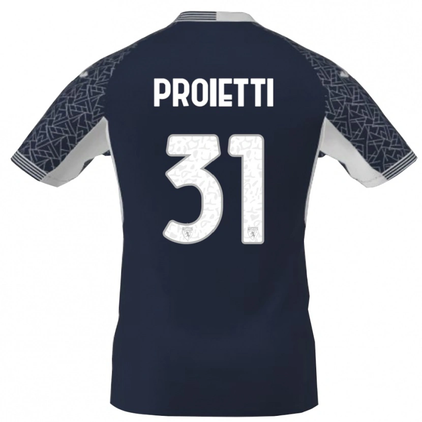 Danxen Dzieci Riccardo Proietti #31 Niebieski Czarny Biały Koszulka Bramkarska 2025/26