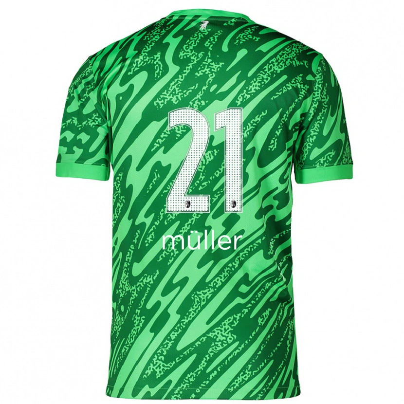 Danxen Dzieci Florian Müller #21 Zielony Biały Koszulka Bramkarska 2025/26