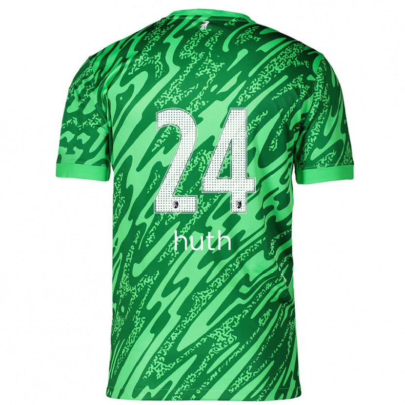 Danxen Dzieci Jannik Huth #24 Zielony Biały Koszulka Bramkarska 2025/26