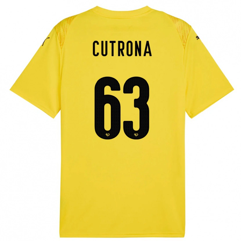 Danxen Dzieci Francesco Cutrona #63 Żółty Czarny Koszulka Bramkarska 2025/26