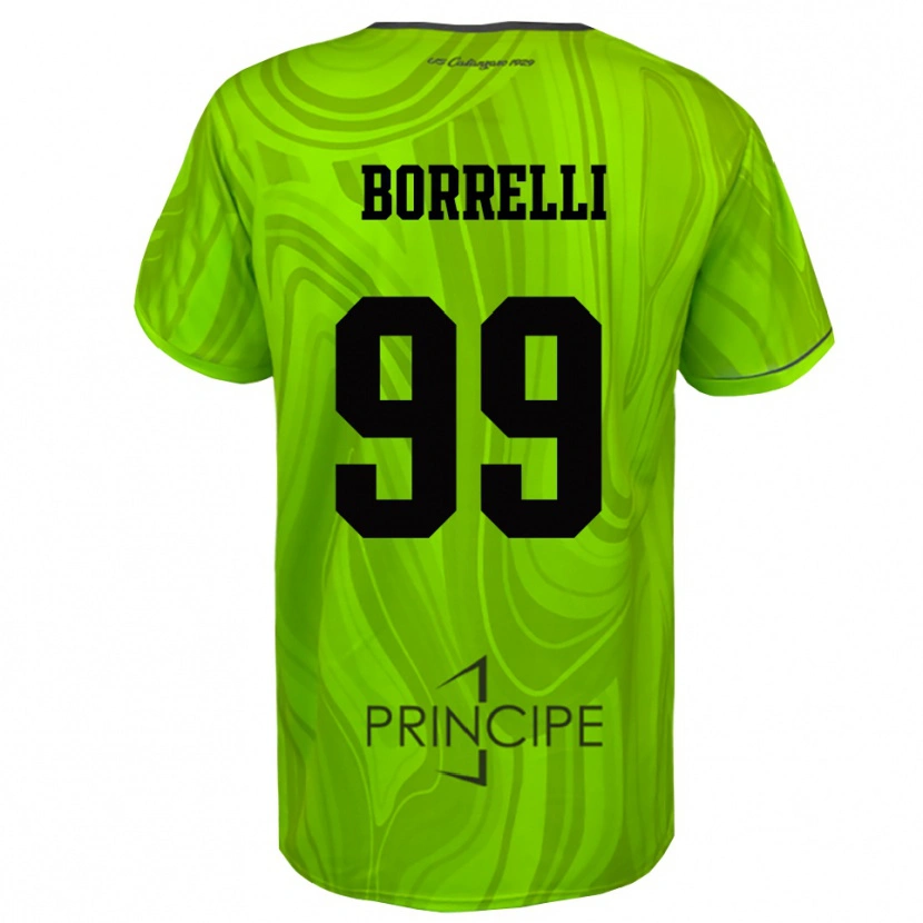 Danxen Dzieci Edoardo Borrelli #99 Żółtozielony Czarny Koszulka Bramkarska 2025/26