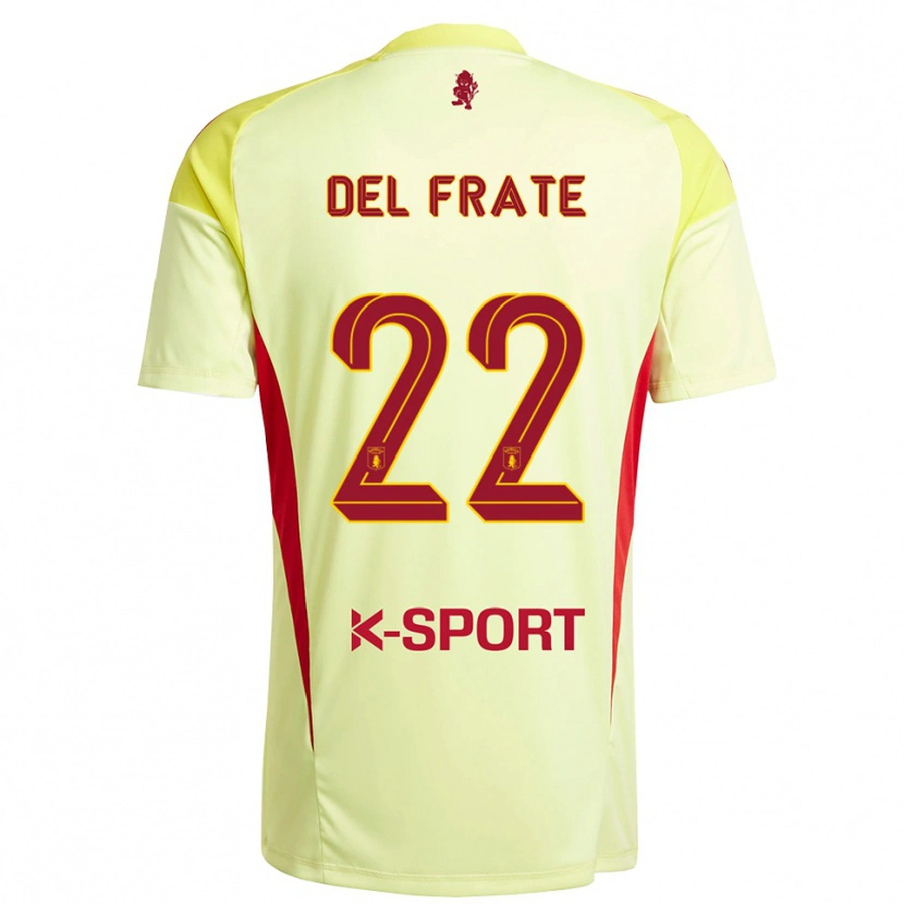 Danxen Dzieci Federico Del Frate #22 Jasnożółty Czerwony Koszulka Bramkarska 2025/26