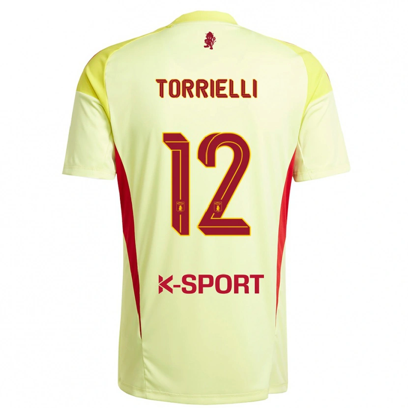 Danxen Dzieci Edoardo Torrielli #12 Jasnożółty Czerwony Koszulka Bramkarska 2025/26