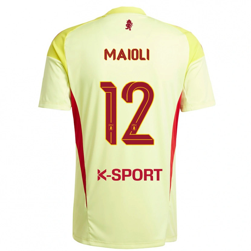Danxen Dzieci Francesco Maioli #12 Jasnożółty Czerwony Koszulka Bramkarska 2025/26