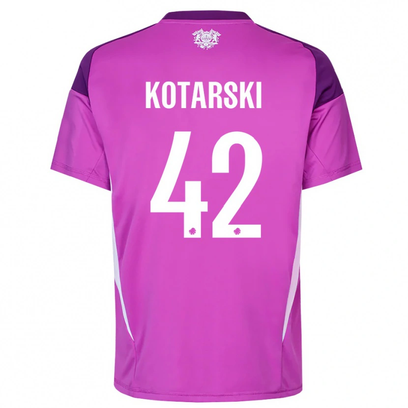 Danxen Dzieci Dominik Kotarski #42 Fiołkowo-Fioletowy Biały Koszulka Bramkarska 2025/26