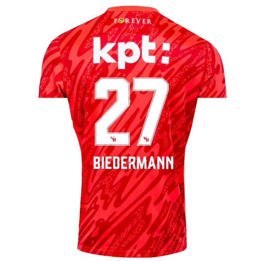 Danxen Dzieci Tamara Biedermann #27 Czerwony Biały Koszulka Bramkarska 2025/26