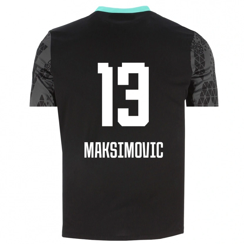 Danxen Dzieci Filip Maksimovic #13 Ciemnoszary Czarny Koszulka Bramkarska 2025/26