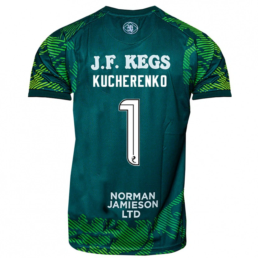 Danxen Dzieci Yevgeniy Kucherenko #1 Zielono Biały Koszulka Bramkarska 2025/26