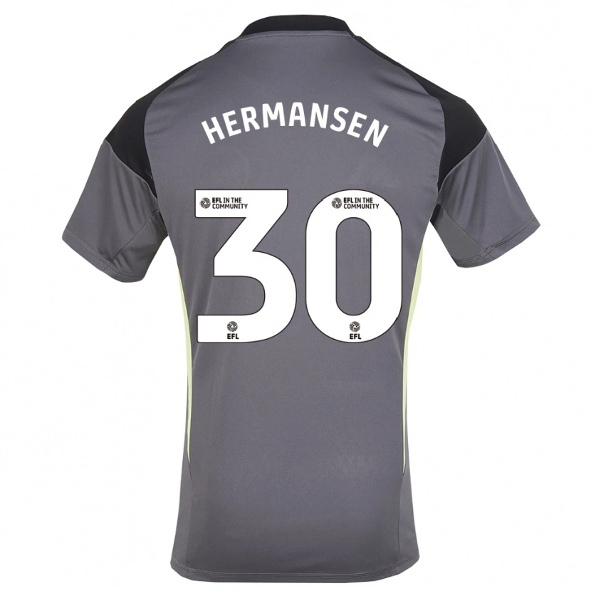 Danxen Dzieci Mads Hermansen #30 Biało-Szary Koszulka Bramkarska 2025/26