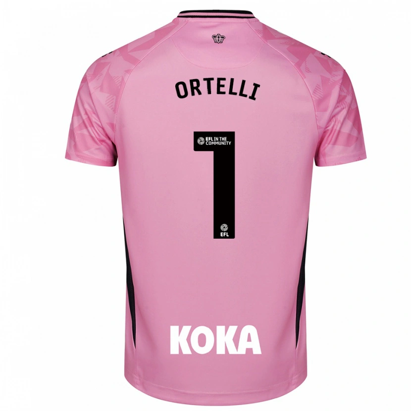 Danxen Dzieci Gabriel Ortelli #1 Czarno-Jasnoróżowy Koszulka Bramkarska 2025/26